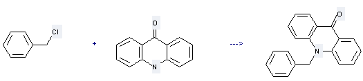 9(10H)-Acridinone,10-(phenylmethyl)- can be prepared by 10H-acridin-9-one and chloromethyl-benzene at the temperature of 70-75 °C